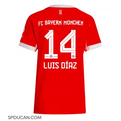 Zenski Nogometni Dres Bayern Munich Luis Diaz #14 Domaci 2025-26 Kratak Rukav Zenski Nogometni Dres Bayern Munich Luis Diaz #14 Domaci 2025-26 Kratak Rukav
